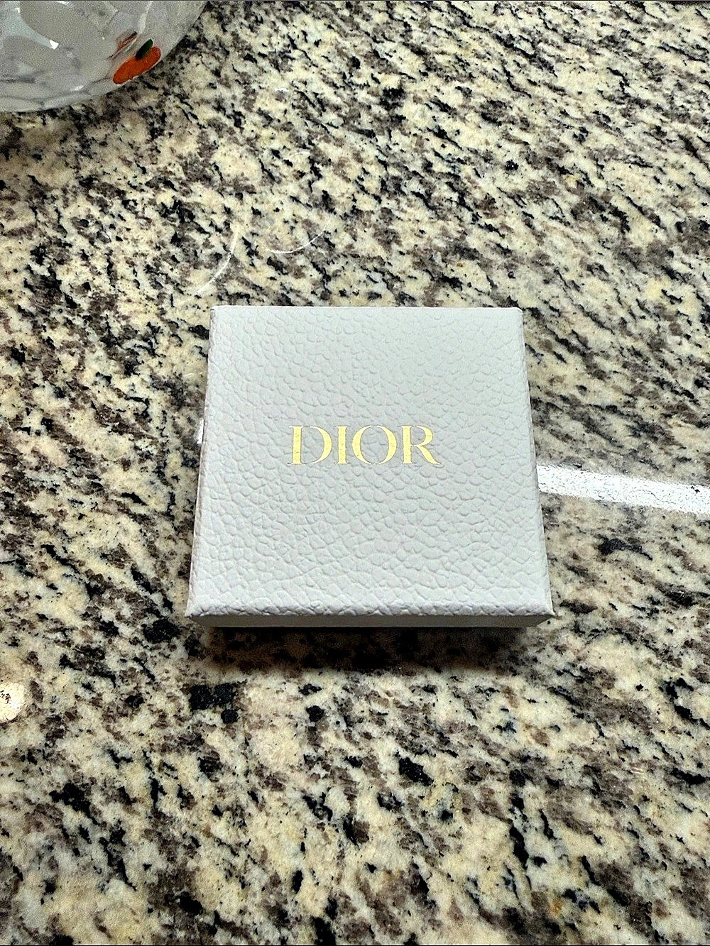 Dior White Textured Gift Box with Gold Logo